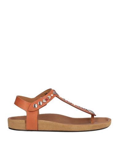 Isabel Marant Woman Toe Strap Sandals Rust Size 11 Soft Leather In Red