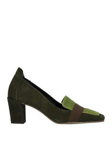 Daniele Ancarani Woman Pumps Dark Green Size 12 Soft Leather