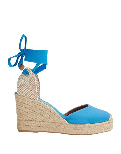 8 BY YOOX 8 BY YOOX ORGANIC COTTON ESSENTIAL WEDGE ESPADRILLES WOMAN ESPADRILLES AZURE SIZE 11 ORGANIC COTTON