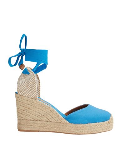 Shop 8 By Yoox Organic Cotton Essential Wedge Espadrilles Woman Espadrilles Azure Size 8 Organic Cotton In Blue