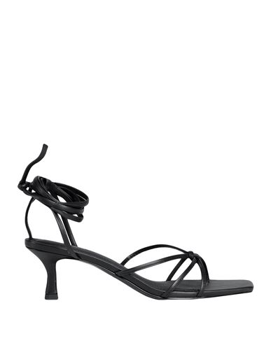 Other Stories Strappy Kitten Heel Leather Sandals In Black