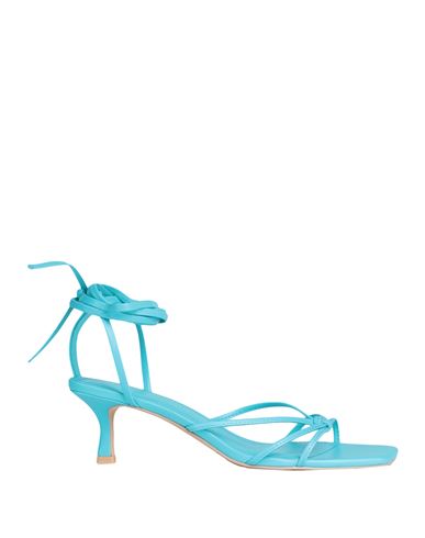 Other Stories Strappy Kitten Heel Leather Sandals In Blue