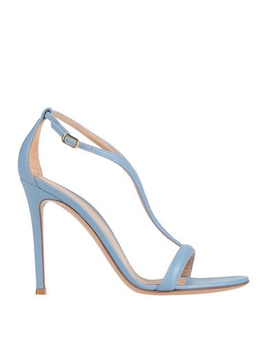 Gianvito Rossi Woman Sandals Sky Blue Size 11 Soft Leather