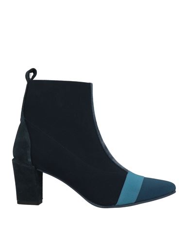 Daniele Ancarani Woman Ankle Boots Midnight Blue Size 6 Textile Fibers, Soft Leather