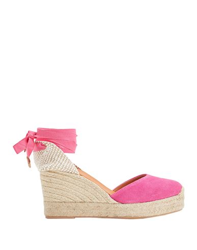 8 By Yoox Suede Essential Wedge Espadrilles Woman Espadrilles Fuchsia Size 8 Soft Leather, Textile F In Pink