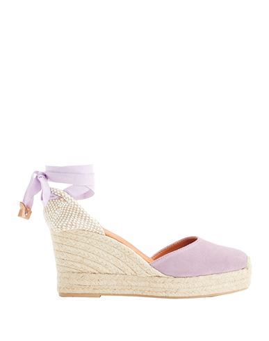 8 By Yoox Suede Essential Wedge Espadrilles Woman Espadrilles Lilac Size 7 Soft Leather, Textile Fib In Purple
