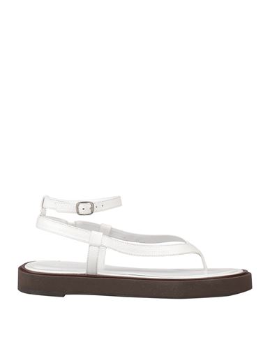 By Far Woman Toe Strap Sandals White Size 10 Soft Leather