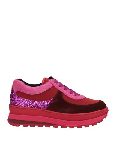 Shop Daniele Ancarani Woman Sneakers Fuchsia Size 8 Leather, Textile Fibers In Pink