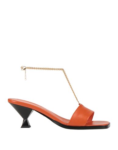 Maria Luca Woman Sandals Orange Size 10 Soft Leather