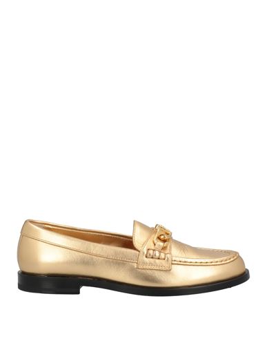 Valentino Garavani Woman Loafers Gold Size 9 Soft Leather