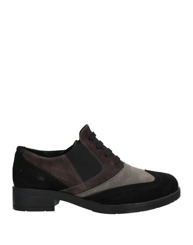 Daniele Ancarani Woman Lace-up Shoes Grey Size 7 Soft Leather, Textile Fibers