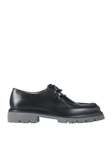 Ferragamo Man Lace-up Shoes Black Size 10 Calfskin