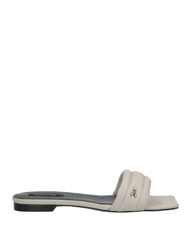 Patrizia Pepe Woman Sandals Light Grey Size 11 Soft Leather