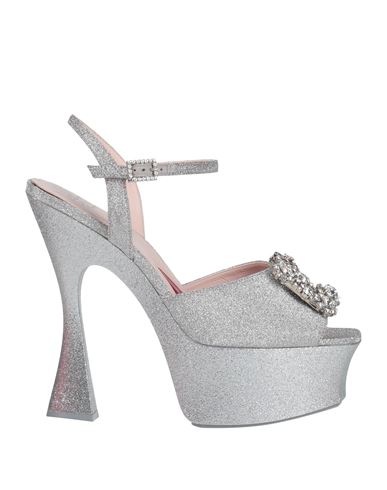 Roger Vivier Woman Sandals Silver Size 9 Soft Leather In Silver
