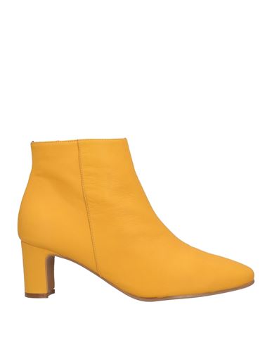 Daniele Ancarani Woman Ankle Boots Ocher Size 10 Soft Leather In Yellow