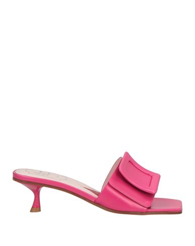 Roger Vivier Woman Sandals Fuchsia Size 5.5 Leather In Pink