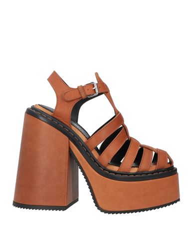 Dsquared2 Woman Sandals Tan Size 10 Calfskin In Brown