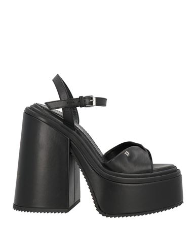 Dsquared2 Woman Sandals Black Size 10 Soft Leather