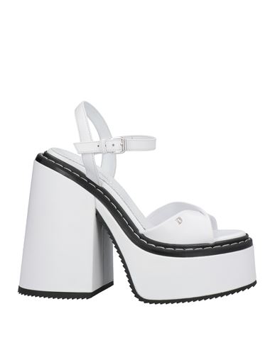 Dsquared2 Woman Sandals White Size 10 Soft Leather