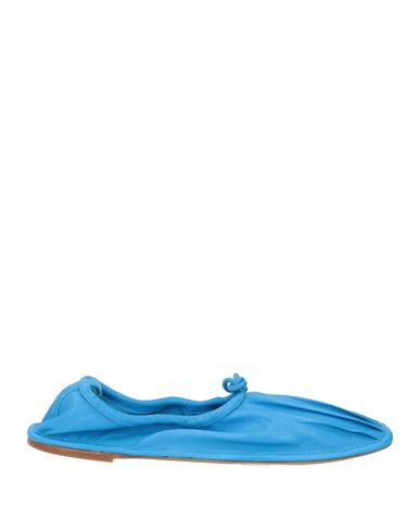 Hereu Woman Ballet Flats Azure Size 10 Soft Leather In Blue