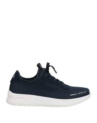 Armani Exchange Man Sneakers Navy Blue Size 12 Textile Fibers, Synthetic Fibers