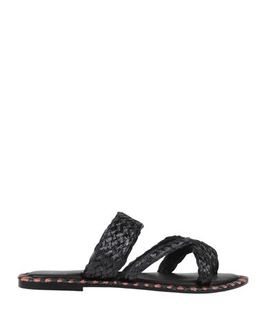 De Siena Woman Toe Strap Sandals Black Size 10 Textile Fibers