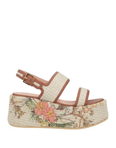 Alberta Ferretti Woman Sandals Beige Size 6 Soft Leather, Textile Fibers