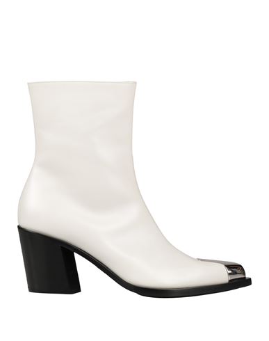 Alexander Mcqueen Woman Ankle Boots White Size 11 Soft Leather