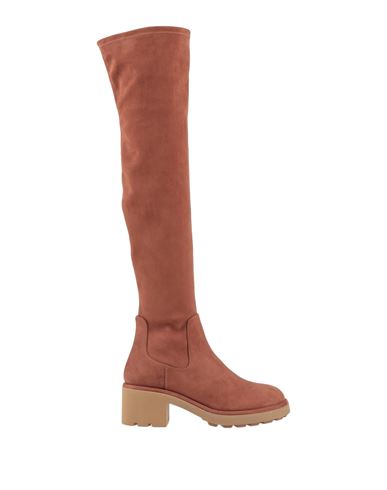 Ninalilou Woman Knee Boots Tan Size 9 Textile Fibers In Brown