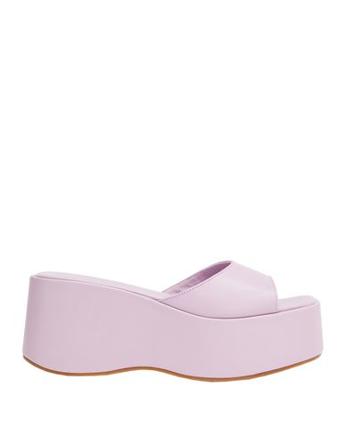 8 By Yoox Woman Sandals Light Purple Size 5 Sheepskin