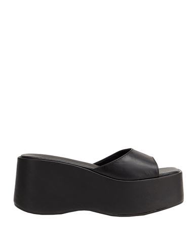 8 By Yoox Woman Sandals Black Size 11 Sheepskin