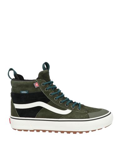 Vans Man Sneakers Dark Green Size 9 Soft Leather, Textile Fibers