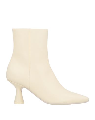 Mm6 Maison Margiela Woman Ankle Boots Cream Size 7 Soft Leather In White