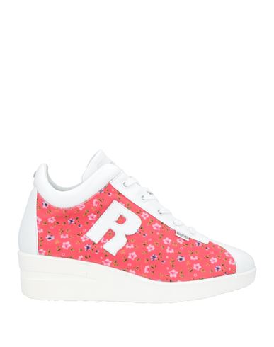 Rucoline Woman Sneakers Coral Size 7 Calfskin, Cotton, Polyamide In Red