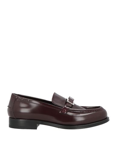Sergio Rossi Woman Loafers Burgundy Size 8 Soft Leather In Red