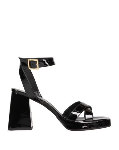 Giampaolo Viozzi Woman Sandals Black Size 10 Soft Leather