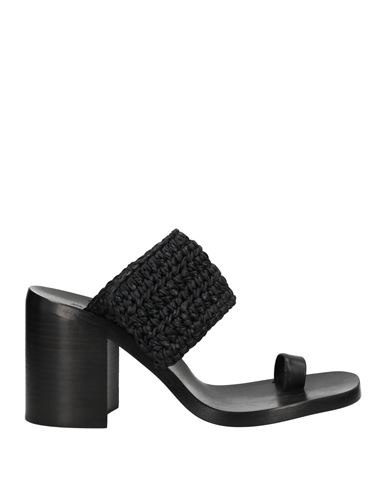 Jil Sander Woman Toe Strap Sandals Black Size 10 Textile Fibers