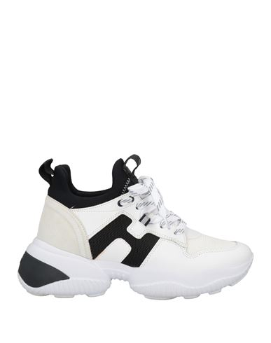 Hogan Woman Sneakers White Size 5 Soft Leather, Textile Fibers