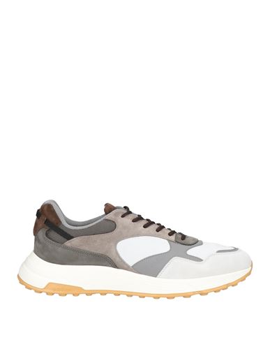 Hogan Man Sneakers Light Grey Size 12 Soft Leather In Grey