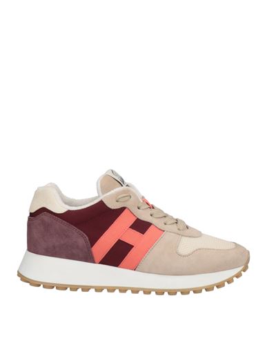 Hogan Woman Sneakers Beige Size 5.5 Soft Leather In Multi