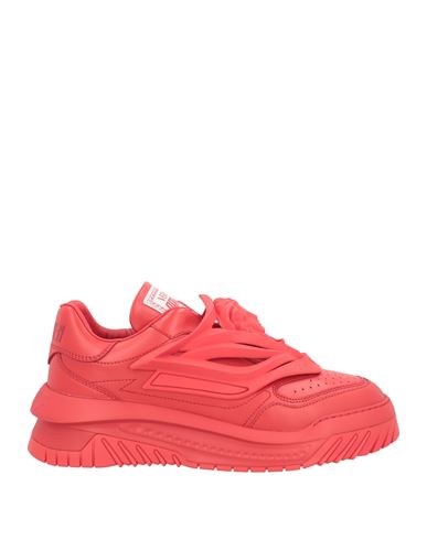 Versace Odissea Man Sneakers Red Size 9.5 Leather, Textile Fibers
