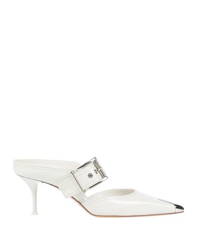 Shop Alexander Mcqueen Woman Mules & Clogs Off White Size 8.5 Soft Leather