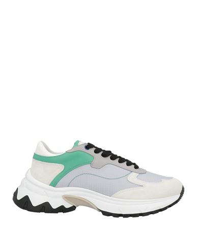 STREIM STREIM MAN SNEAKERS LIGHT GREY SIZE 7 SOFT LEATHER, TEXTILE FIBERS