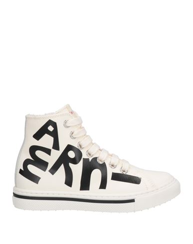 Shop Marni Toddler Sneakers Off White Size 9c Soft Leather, Textile Fibers