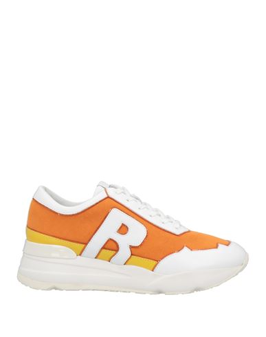 Rucoline Man Sneakers Orange Size 9 Soft Leather, Textile Fibers