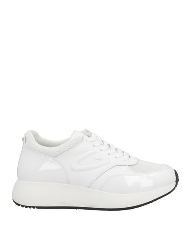 Alberto Guardiani Woman Sneakers White Size 11 Soft Leather, Textile Fibers