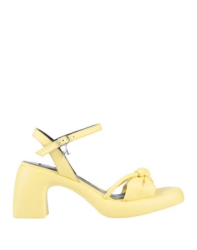 Karl Lagerfeld Astragon Ring Buckle Sandal Woman Sandals Light Yellow Size 9 Polyurethane