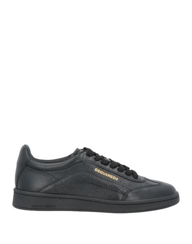 Dsquared2 Man Sneakers Black Size 11 Soft Leather In Black