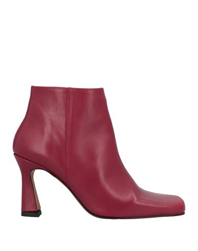 Angel Alarcon Ángel Alarcón Woman Ankle Boots Burgundy Size 10 Soft Leather In Red