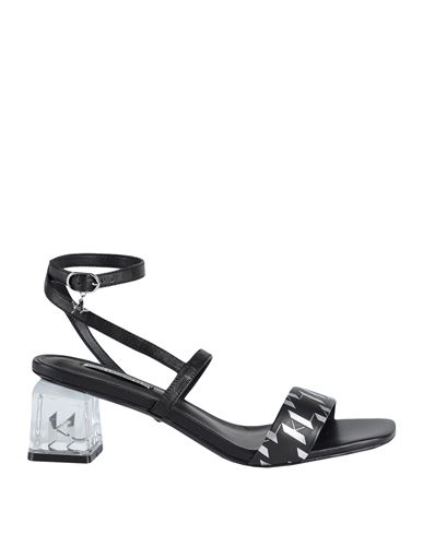 Karl Lagerfeld Ice Blok Mono Strap Sandal Woman Sandals Black Size 10 Bovine Leather